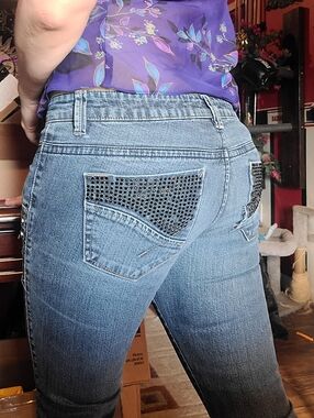 Vintage Parasuco black glitter jeans - 8